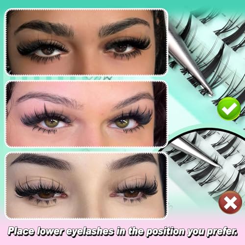 I-Fairy 2 Styles Bottom Lash Clusters Natural & Manga Eyelash Extensions - 140pcs