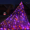 Halloween Outdoor Spider Web Decorations 19.7ft x 14.7ft Lighted Web with Purple & Orange LEDs, 8 Modes, Timer, Waterproof – White Cord Variation