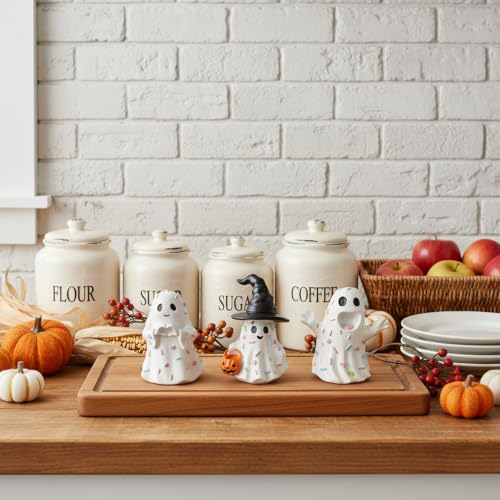 Halloween Ghost Figurine Set A - 3 PCS Spooky Ghost Decorations for Home & Party
