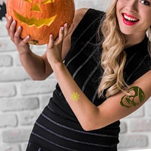 Halloween Glitter Tattoo Stencil Kit - Dark Black, Reusable Airbrush Templates