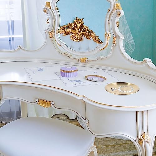 Golden Bedside Table Tray Candle Holder Altar Decor for Table - Angoily