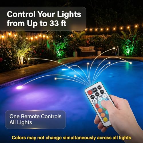 Waterproof RGB Submersible LED Lights with Remote for Pool Fountain Vase