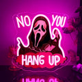 Neon Sign Halloween Ghostface Mask Pink & Black USB Powered Spooky Decor
