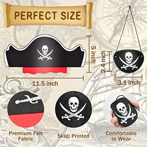 Pirate Costume Accessories Set - 72 Pcs Pirate Hats & Eye Patches - Kids & Adults, Party & Halloween