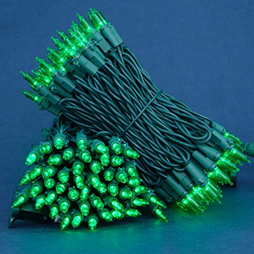 Green Christmas String Lights 200 LED 2 Pack - 25 ft UL Certified Outdoor Indoor