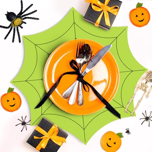 Halloween Paper Placemat Set - Spiderweb Design, 13 Inch, 48 Pack