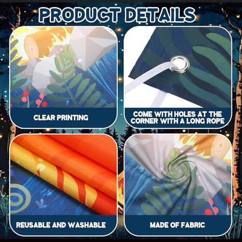 Camping Party Door Banner Set with Campfire & Forest Scene Decorations