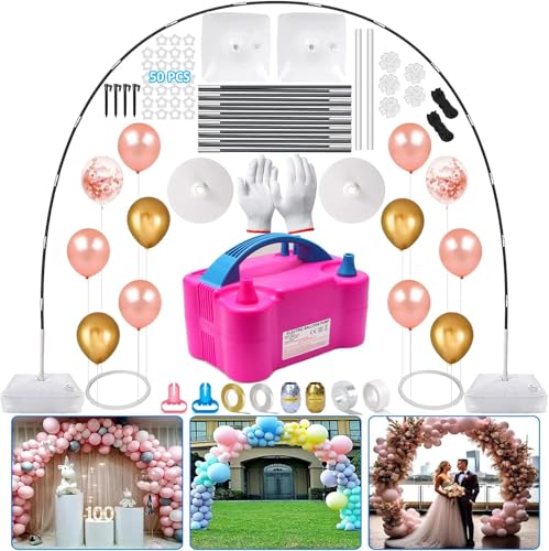 Balloon Arch Kit with Pump - 10FT Wide, 9FT Adjustable Stand for Weddings & Parties
