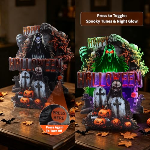 Musical Spooky Halloween Cards with 3D Pop-Up, Lights & Sounds