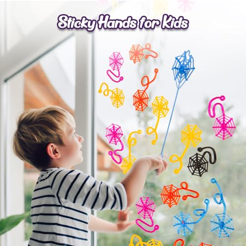 Spider Web Sticky Hands - Halloween Kids Party Favors & Decorations, 30 Pack