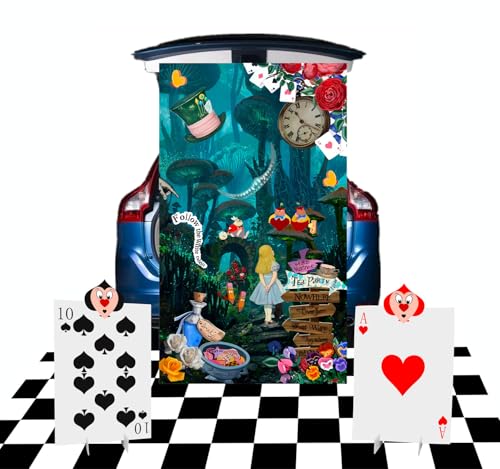Green Wonderland Alice Party Decorations Kit for Trunk or Treat & Themed Events