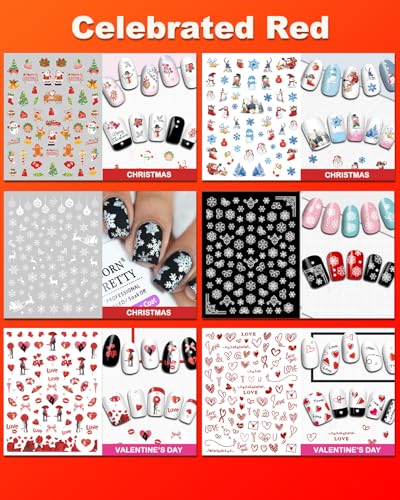 Holiday & Seasonal Nail Stickers Set - 36 Sheets Varied Designs for Nails