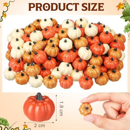 Mini Pumpkin Resin Charms Bulk for Fall Crafts & Decorations - 90 Pieces