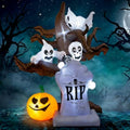 8FT Inflatable Halloween Scary Tree with LED Ghosts and Tombstone Yard Decor