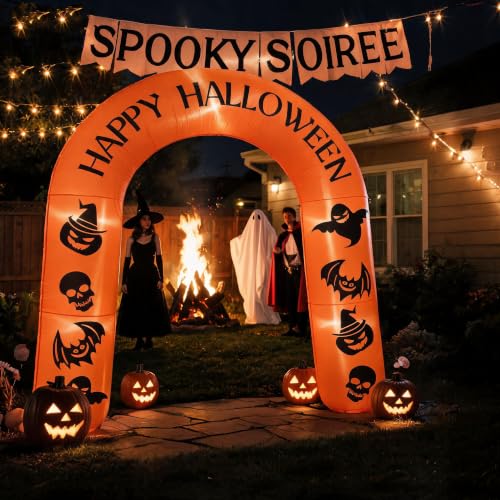 7.5FT Halloween Inflatable Archway with LED Lights - Weatherproof Outdoor Decor