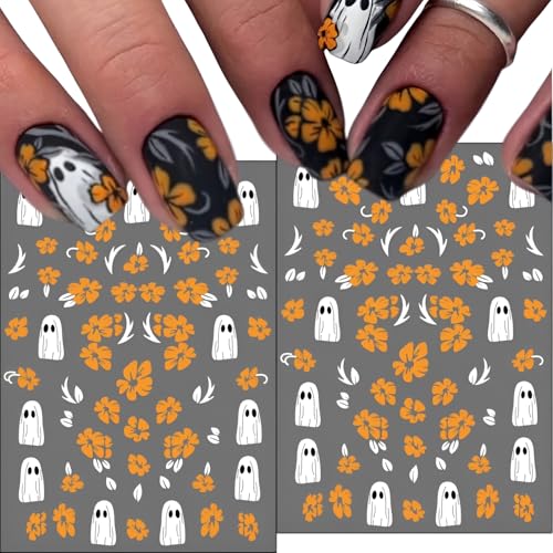 Halloween Nail Stickers 12 Sheets Mummy Ghost Pumpkin Spider Web DIY Nail Art - Variation 2