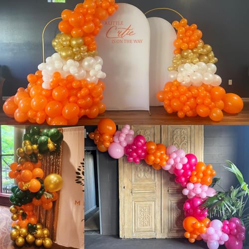 Orange Balloons Garland Kit 104pcs Multi-Size Latex Party Decorations - Variation: Orange