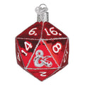 Dungeons & Dragons D20 Glass Ornament - Handcrafted Holiday Gaming Decoration