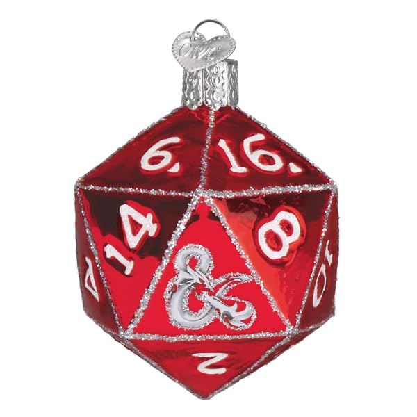 Dungeons & Dragons D20 Glass Ornament - Handcrafted Holiday Gaming Decoration