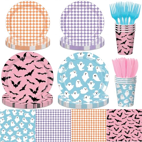 Halloween Paper Plate and Napkin Set - Candy Variation, 24 Guests