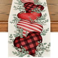 Eucalyptus Hearts Valentine's Day Table Runner 13x90 Inch - Red & Hearts Design