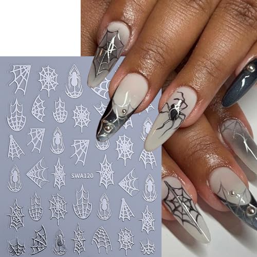 Halloween Nail Stickers Set - Spider Web Self-Adhesive Decals for Nail Art - Variation Halloween-8