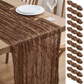 12 Pack Brown Cheesecloth Table Runner 10FT Fall Boho Wedding Home Decor