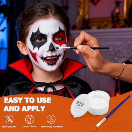 White, Black & Red Face & Body Paint Kit for Halloween & Special Effects