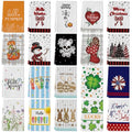 Seasonal Kitchen Towels and Dishcloths Set - 20 Pack, 18x26 Inches