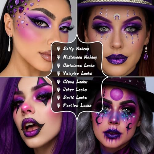 Purple Witch Eyeshadow Palette - 15 Color Matte & Glitter Makeup Kit