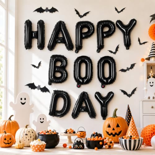 Halloween Balloon Set with Black Letter Balloon Hbd-Black - Birthday Decor