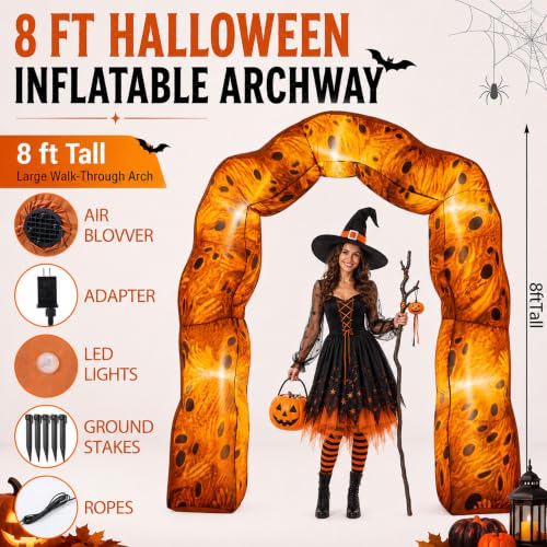Halloween Inflatable Archway Decoration 8ft Twisted Souls Outdoor Party Decor