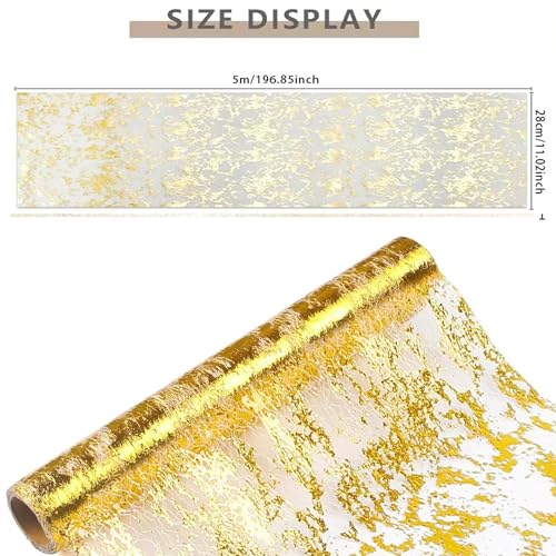 Gold Mesh Table Runner 11x197 Inch Metallic Wedding & Holiday Decor