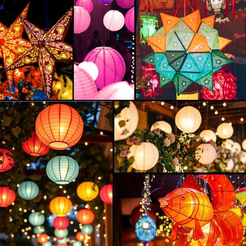 Aogist Blue Battery LED Lantern Lights 24 Pack for Wedding Holiday Party Decor