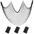 Black Cotton Fish Net Decor 5x10 ft - 3 Pack Handmade Nautical Wall Art