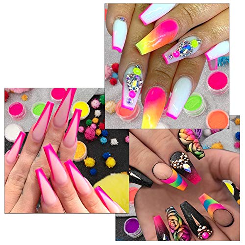 24 Colors Nail Pigment Powder & Eyeshadow Sticks for Nails Art