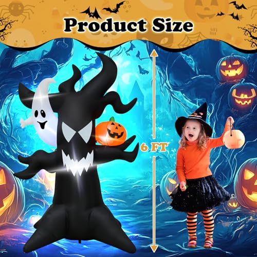6ft Haunted Tree Inflatable Ghost & LED Pumpkin Halloween Yard Decor - Variation of THIS listing
