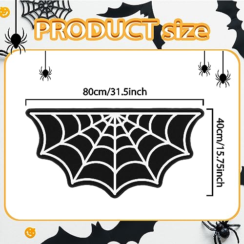 Halloween Bath Mat Set 3 Pieces Spider Web Non Slip Bathroom Rugs