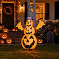Lighted Halloween Jack o' Lantern Decor with Hat and Wings - 37 Inch