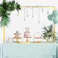 Gold Over The Table Rod Stand with Clamps - Adjustable Table Arch Banner Holders