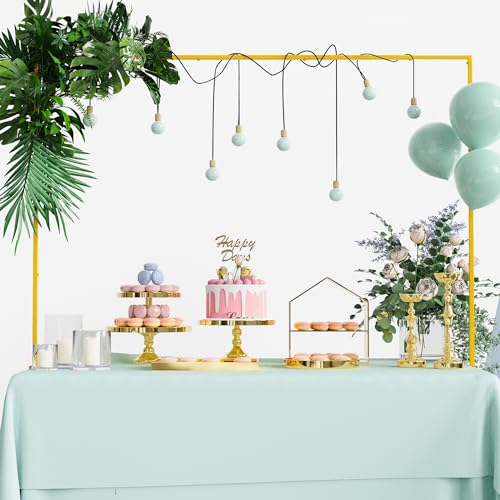 Gold Over The Table Rod Stand with Clamps - Adjustable Table Arch Banner Holders