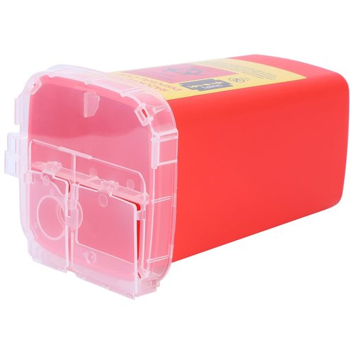 Blade Dispenser Case Razor Blade Disposal Case Barber Shop Storage Bank Container for Used Red