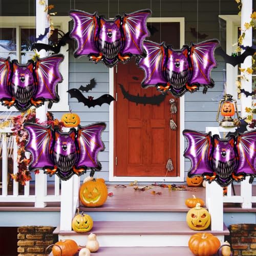 Halloween Bat Balloons - Large Foil Bat Decor for Party & Celebration - Variation of Bat