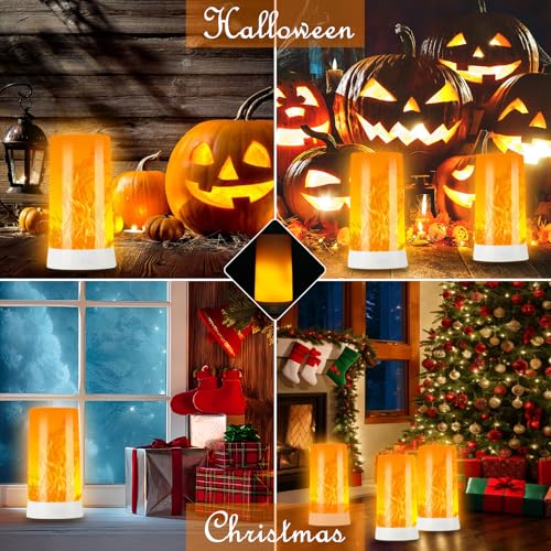 LED Flame Lights with Remote & Timer - Flameless Candles for Indoor & Outdoor Decoration (2 Pack)