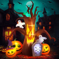 8Ft Halloween Inflatable Dead Tree with Ghost Pumpkins & LED Lights Outdoor Decoration - Yard Inflatable