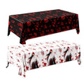 Halloween Bloody Handprint Tablecloth Set - Spooky Waterproof Horror Decor, 2 Pcs