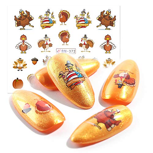 Fall Nail Stickers Autumn Maple Leaf Nail Art Decals - Thanksgiving Set A
