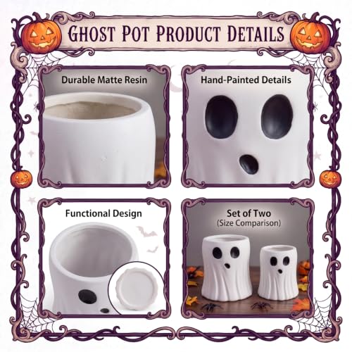 Halloween Ghost Ceramic Vase Set - Large Eerie Decor for Home & Parties