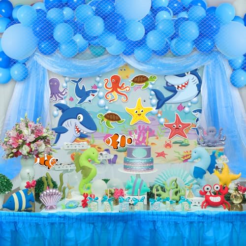Halloween Shark Trunk or Treat Decorations Party Kit - Undersea Theme, 71 Pieces