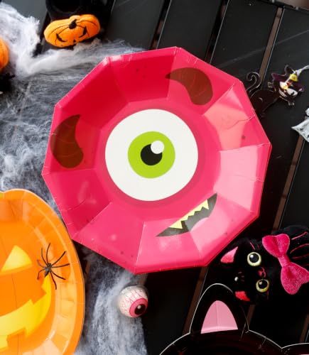 Halloween Paper Plates Bulk Pack - 50 Count Ghost Pumpkin Party Supplies
